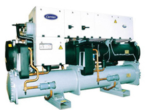 蒸發冷螺桿中溫機組四機頭